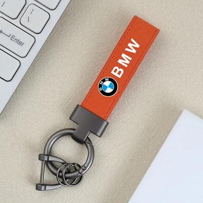 Naklejka Samochodowa Gorąca 2025 T-Styling Skóra Samochód LOGO Pierścienie do Kluczy Dekoracja Brelok Wisiorek Brelok Do BMW E90 E60 E61 E93 E87