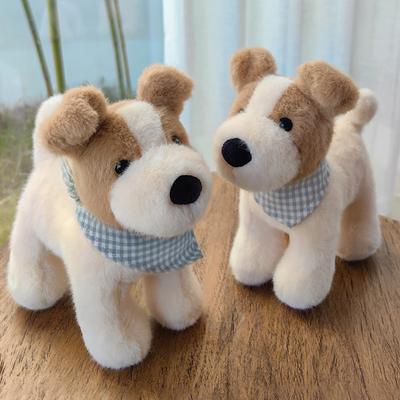 Adorable Wire Fox Terrie Dog Stuffed Animal Plushie Fluffy Puppy Toy Cartoon Hug Throw Pillow Nap Sleep Bed Cushion Gift For Boy