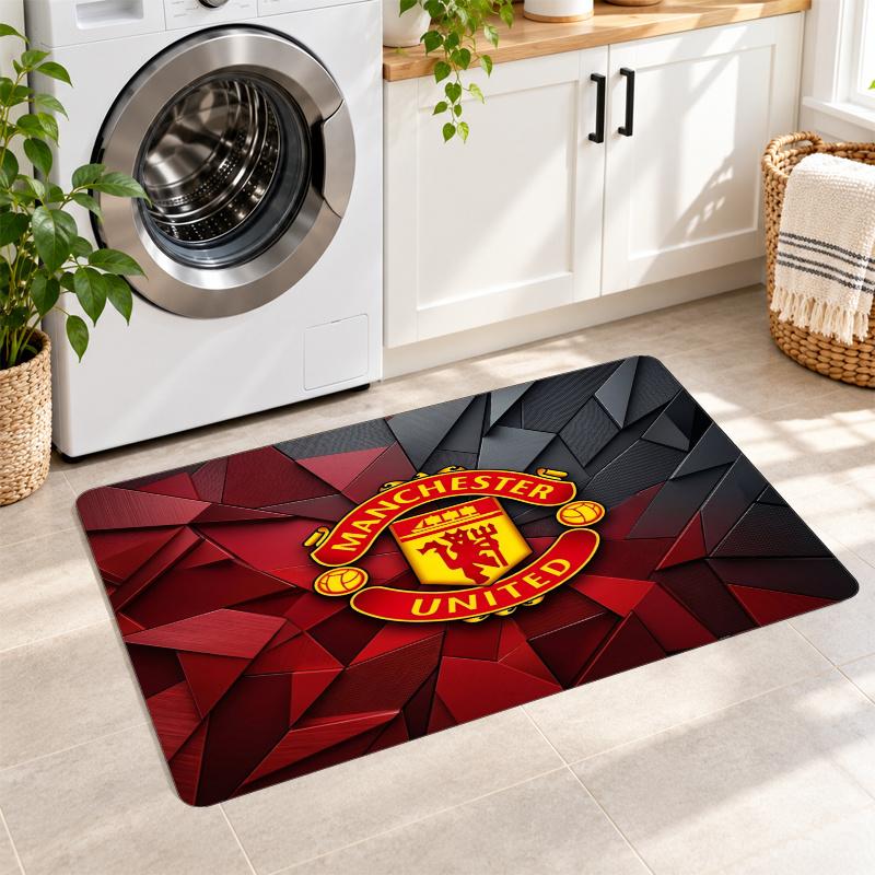 Flannel Kitchen Mat Manchester United Soft Area Rug Non Slip Floor Carpet Home Decoration