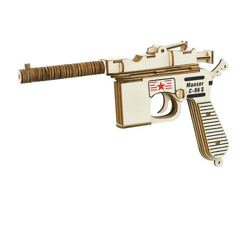 3D Wooden Puzzle Assembly Gun Model Pistol Rifle Ak47 Toy Cannot Shoot Children Craft Educational Toys For Kid Adults Boys Gifts
