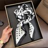 2025 Summer Leopard Print 70cm Square Beach Silk Scarf Casual Bufanda Thin Bandana Neck Women Head Wrap Hair Scarves Shawl
