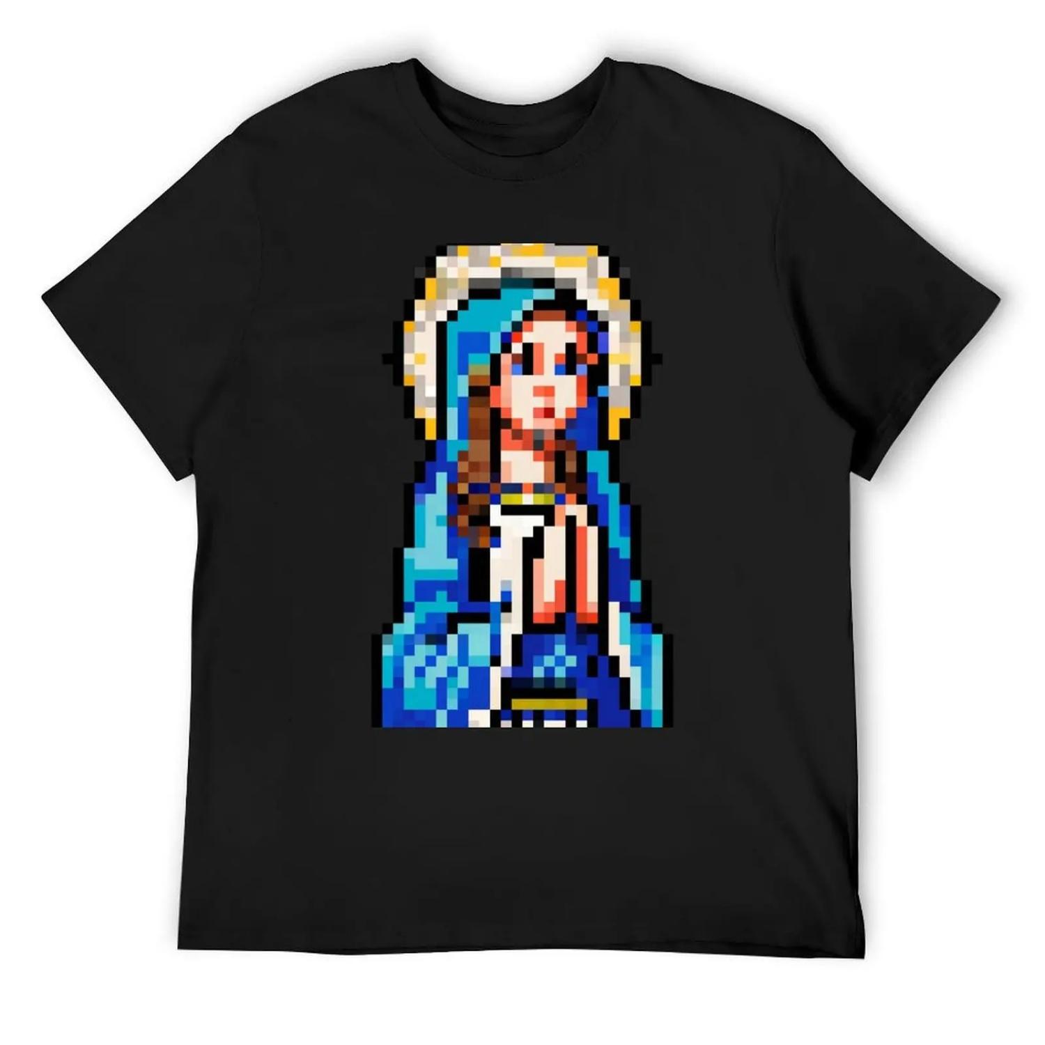 

Blessed Virgin Mary - Pixel Art T-Shirt valentines clothes tshirts personalised Funny t-shirts cute clothes sweat shirts, men XXXXXL чорний