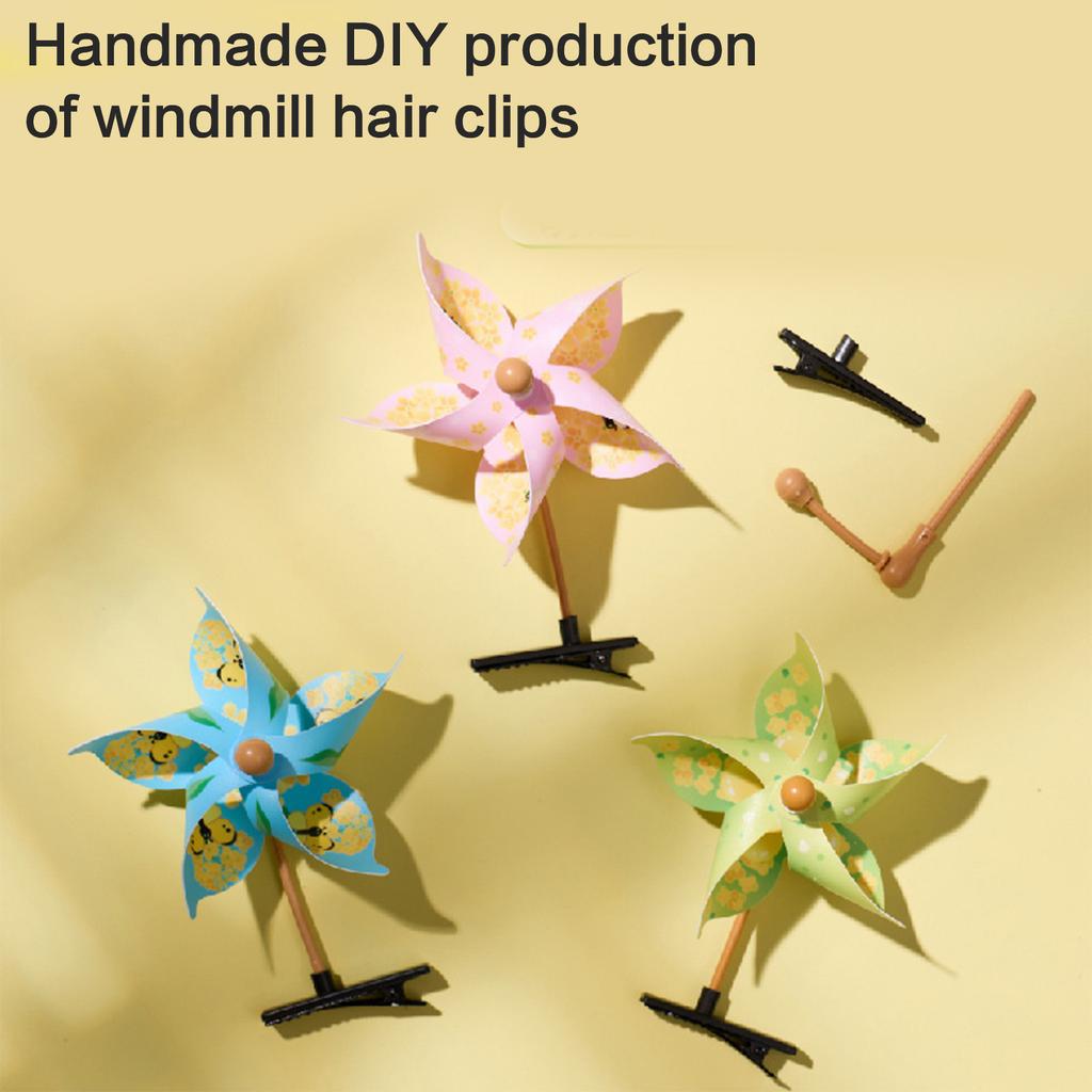 Elegant Blue DIY Windmill Hair Clip Easy Assembly Hair Accessory Hairpin for Daily Wear and Festival Parties
