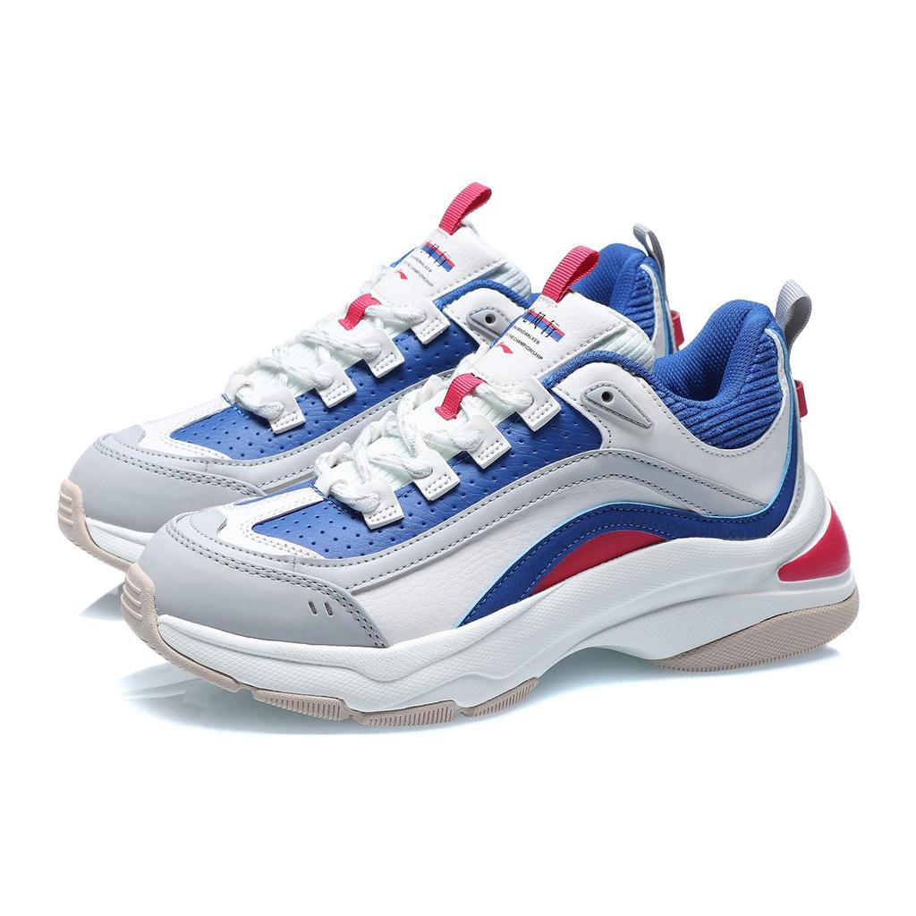 New LiNing Aurora WindWalker Anti Slip Wear Resistant Low Top Chunky Sneakers Women's Royal Blue AGCQ494-1