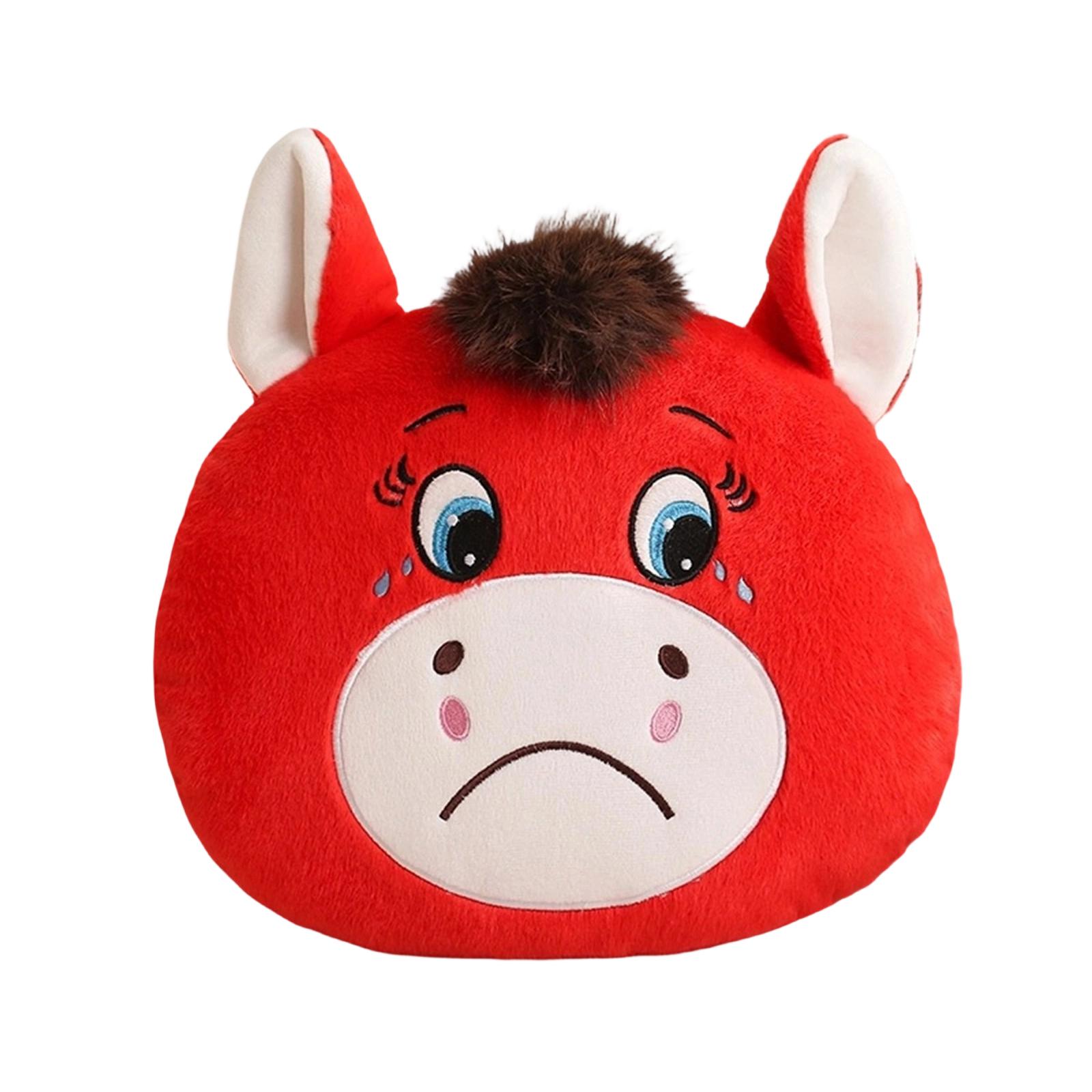 

Horse Plush Pillow, Cute Cartoon Horse Head Stuffed Animal Cushion, Soft Plush Decorative Throw Pillow For Sofa Bed Car, Perfect Gift For Kids Adults