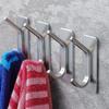 Adhesive Towel Hooks, Stainless Steel, Heavy Duty, 4-Pack