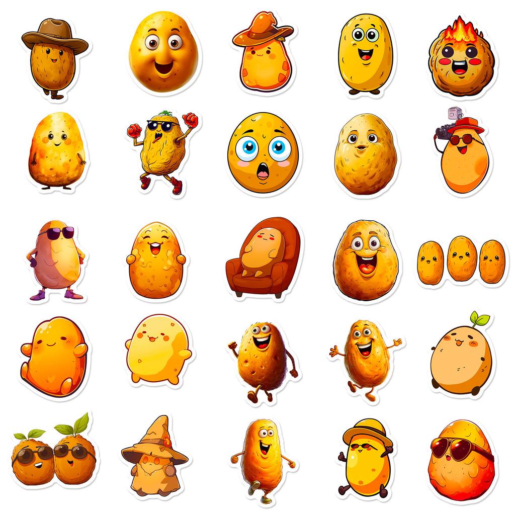 50 Patate Divertenti Testa Grande Personalità Indipendente Decorazione Fai da Te Adesivi Divertenti Adesivi Impermeabili