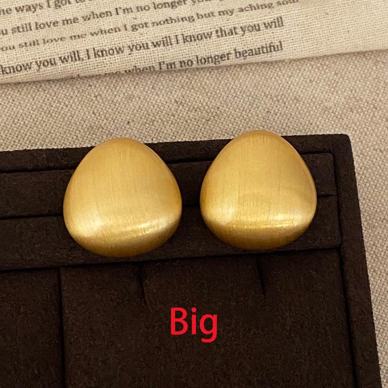 PONYKISS  Sterling Silver 18K Gold Brushed Water Drop Stud Earrings for Women Minimalist Fine  Trendy Accessories