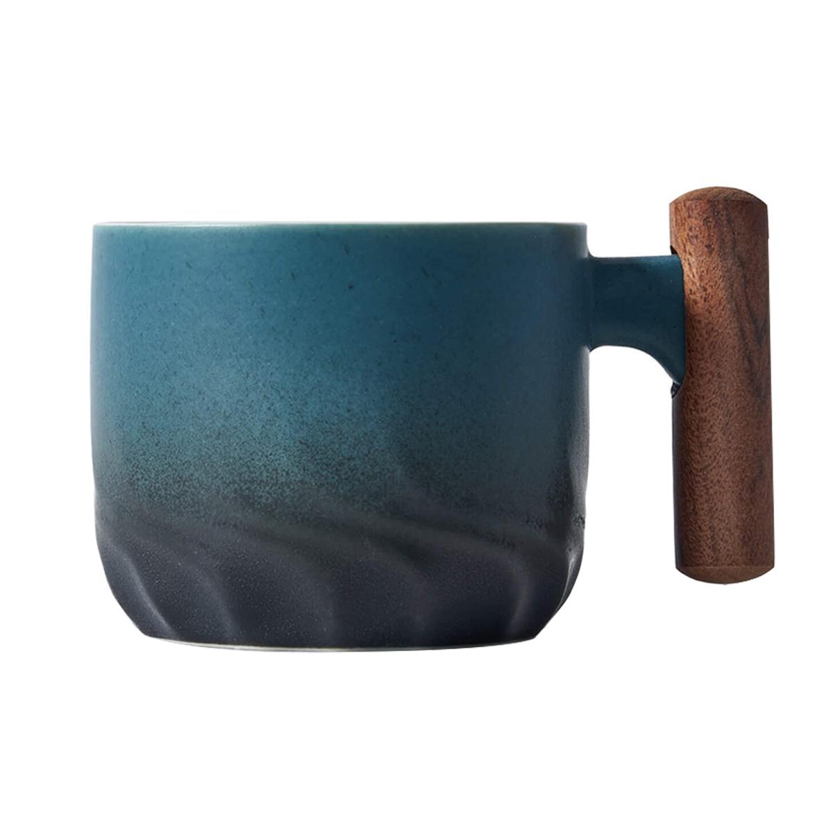 

1 шт. Креативная ручная работа Изысканная кофейная чашка Винтажная кофейная чашка с деревянной ручкой Кружка Чашки Кружки Посуда для напитков Кухня Столовая Бар Дом светло-желтого