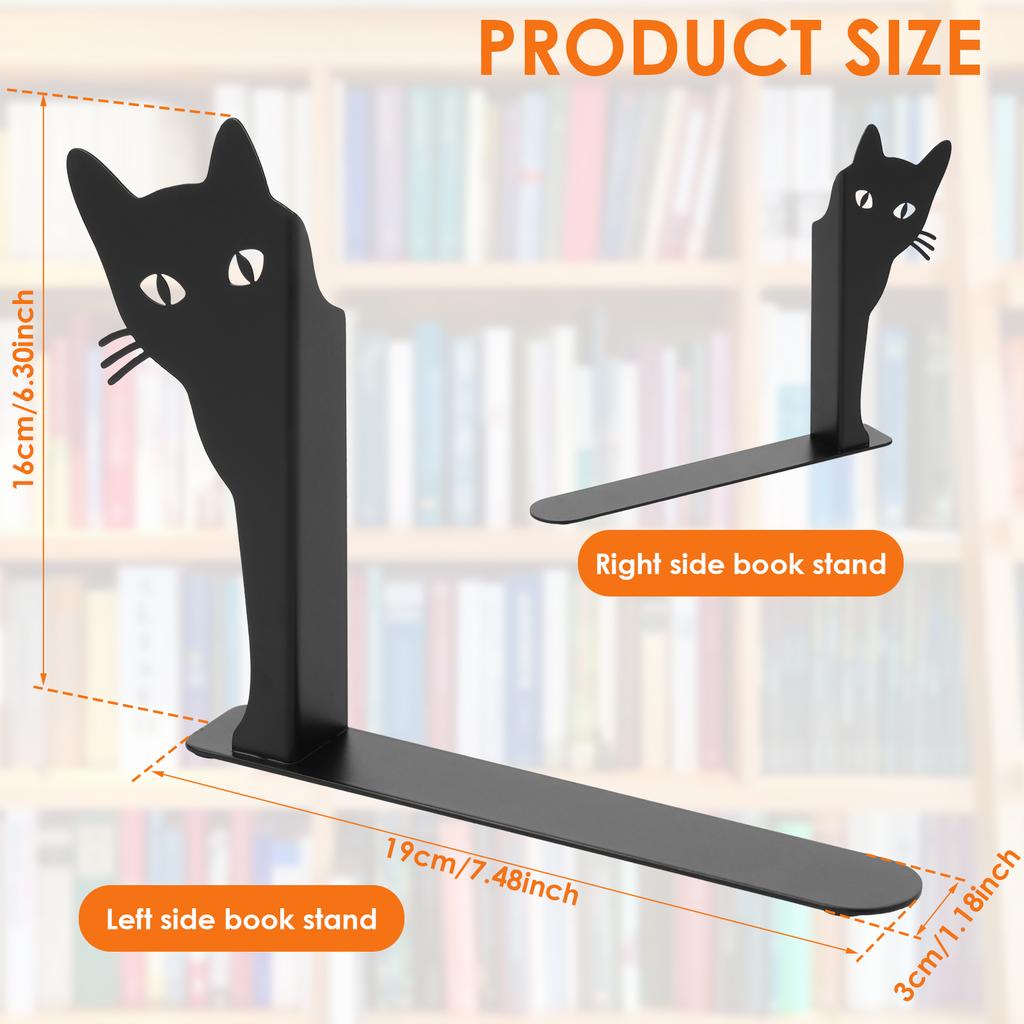 Peeping Cat Metal Bookend Cute Cat Desk Decorative Bookend Bookshelf Decoration for Bookshelf Office Desk Home Present