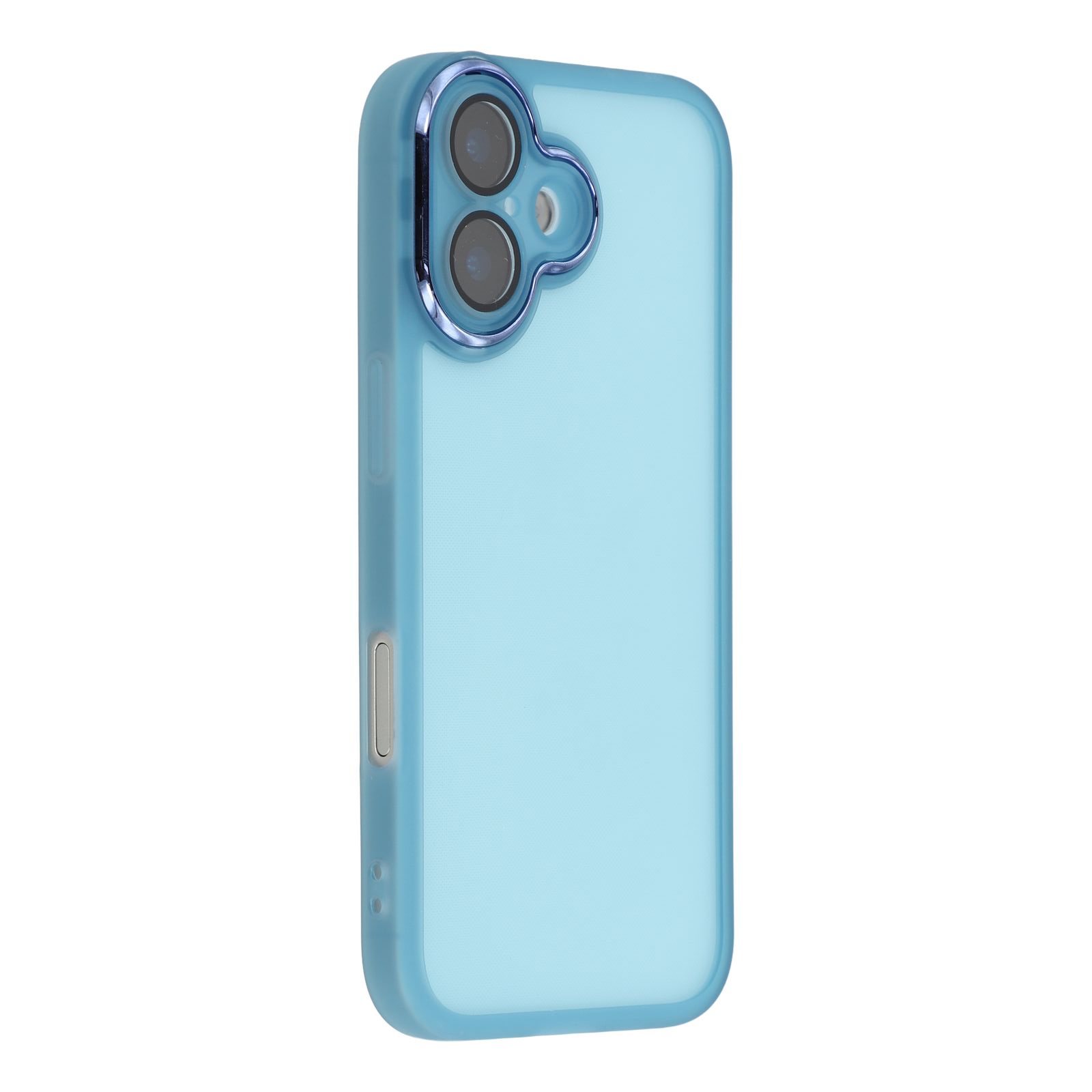 

For iPhone 17 Case Electroplated Camera Frame TPU Phone Cover Transparent Blue