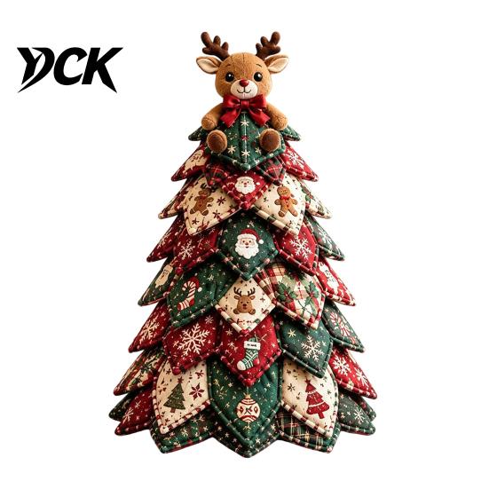 Kit Artigianale Albero di Natale da Tavolo Kit Trapuntato Fai da Te, Set Patchwork di Tessuto 3D per Progetti di Cucito Principianti Principianti, Decorazione Festiva Fatta a Mano con