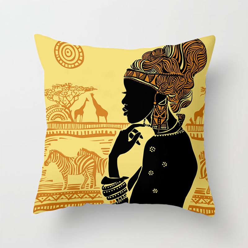 African Style Printed Pattern Cushion Cover Pillowcase For Home Living Room Sofa Bedroom Decoration Polyester Pillow