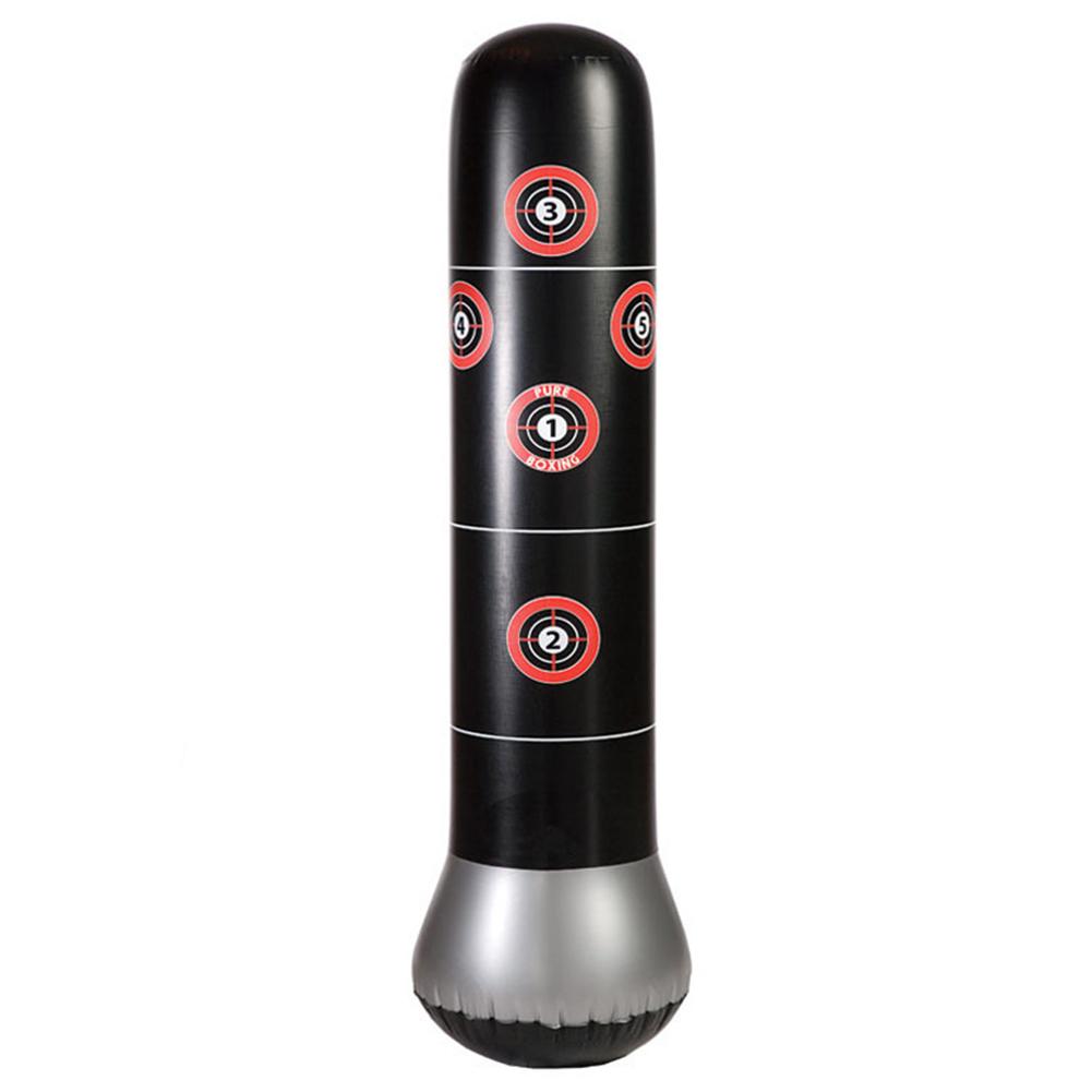 Fitness Adult Children Inflatable Vertical Boxing Column Tumbler Inflatable Sandbag Decompression Toy Thicken 1.6 Meters High black 1.6 meters high#1