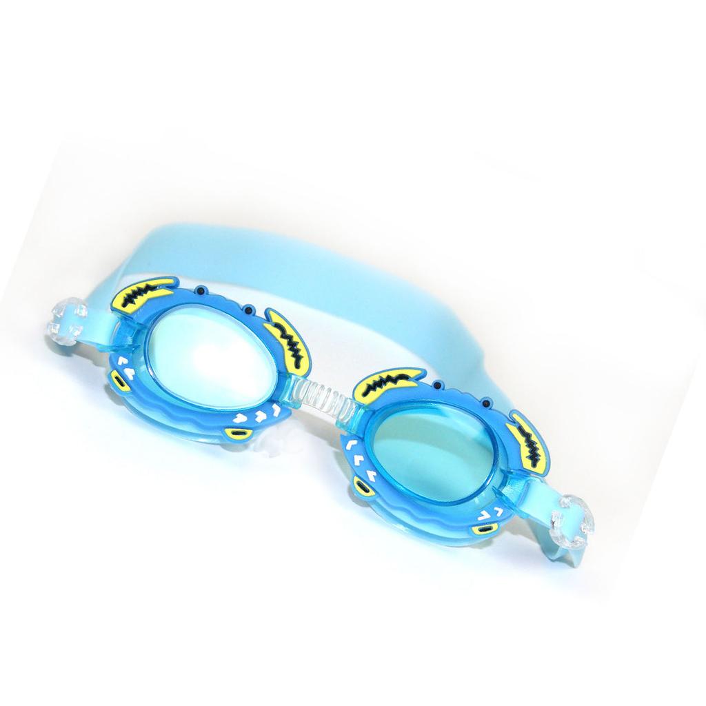 Waterproof Children Swimming Goggles Anti Fog Cartoon Kids Swim Goggles for Boys Girls Lake Blue Crab