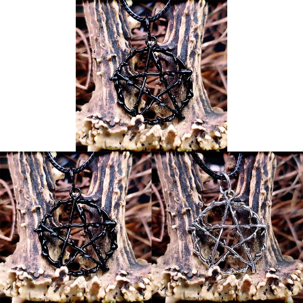 Geometric Pentagram Gothic Jewelry Necklace With Cross Chain For Womens Fashion Accessories