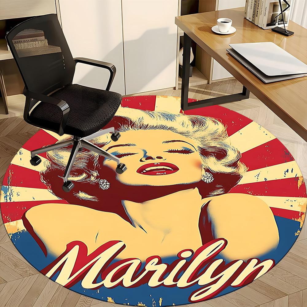 1pc Marilyn Iconic Icon Office Round Area Rug, Under Office Chairs Bedroom Living Room Home Decor a1022331