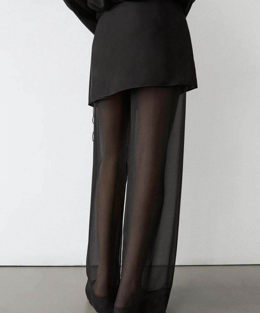 Masimodutti Fluid Contrast Silk Pants
