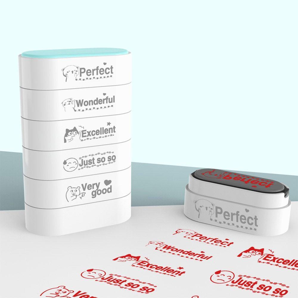 

DIY 5-In-1 Seal Stamp Plastic Teaching Seal Portable Early Education Seals Teacher White