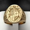 Crown Lion Shield Badge Yellow Royal Seal Men's Ring