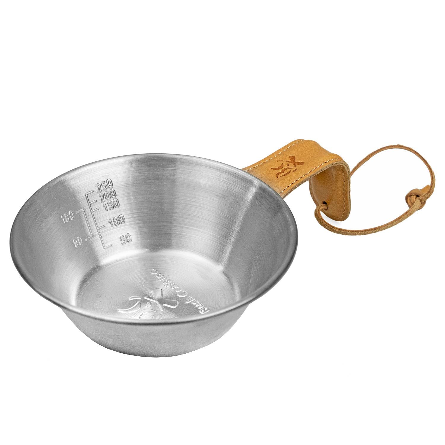

Bush Craft Shella Cup Leather Handle Cover Stainless Steel & серебряный