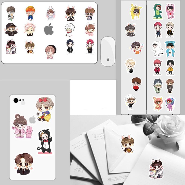 100pcs BTS Stickers | Kpop Water Bottle Vinyl Waterproof Stickers for Laptop, Bike, Luggage, Phone, Skateboard, Hydro Bottle, Water Bottles