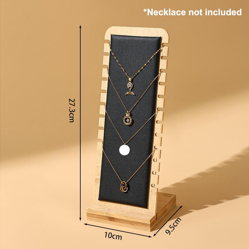 1 ks vertikální stojan na šperky a náhrdelníky z bambusu, vhodný pro prodejní prezentaci šperků a rodinné vystavení náhrdelníků