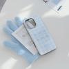 Gilded iPhone 16 phone case 17 Pro Max blue checkered pattern 14 electroplated 13 resin-coated 15 suitable for Apple/Huawei