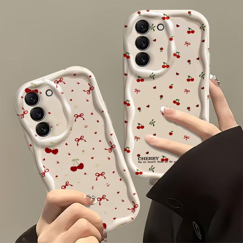 Custodie per Telefono per Samsung Galaxy A57 A56 A55 5G A15 A16 A35 A17 A37 A36 A54 S26 S25 S24 Ultra S22 Plus S23 FE Copertura con Fiocco di Ciliegia