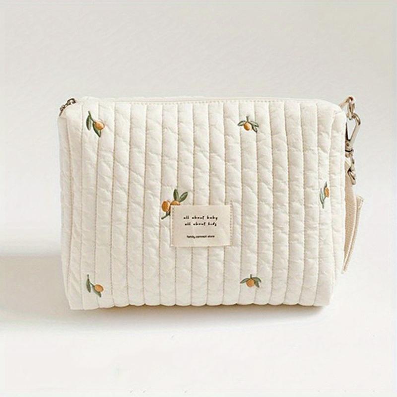 1pc Embroidered Diaper Bag For, Reusable Stroller Organizer with Wet/Dry Compartment, Portable Zipper Pouch for Moms