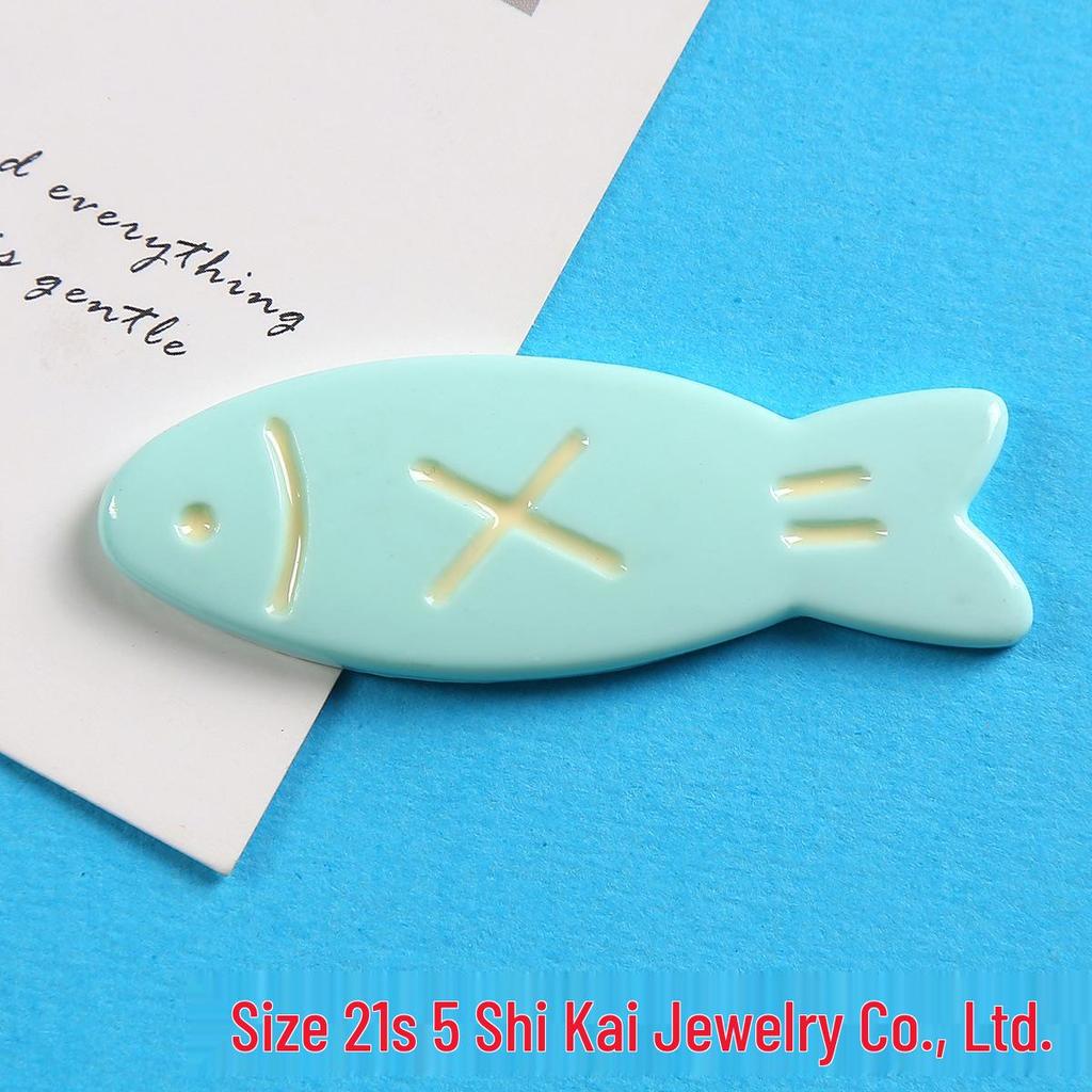 Cartoon Cute Candy Color Fish Hair Clips & Resin Stickers for DIY Accessories, Phone Cases, & Clothing Decoration