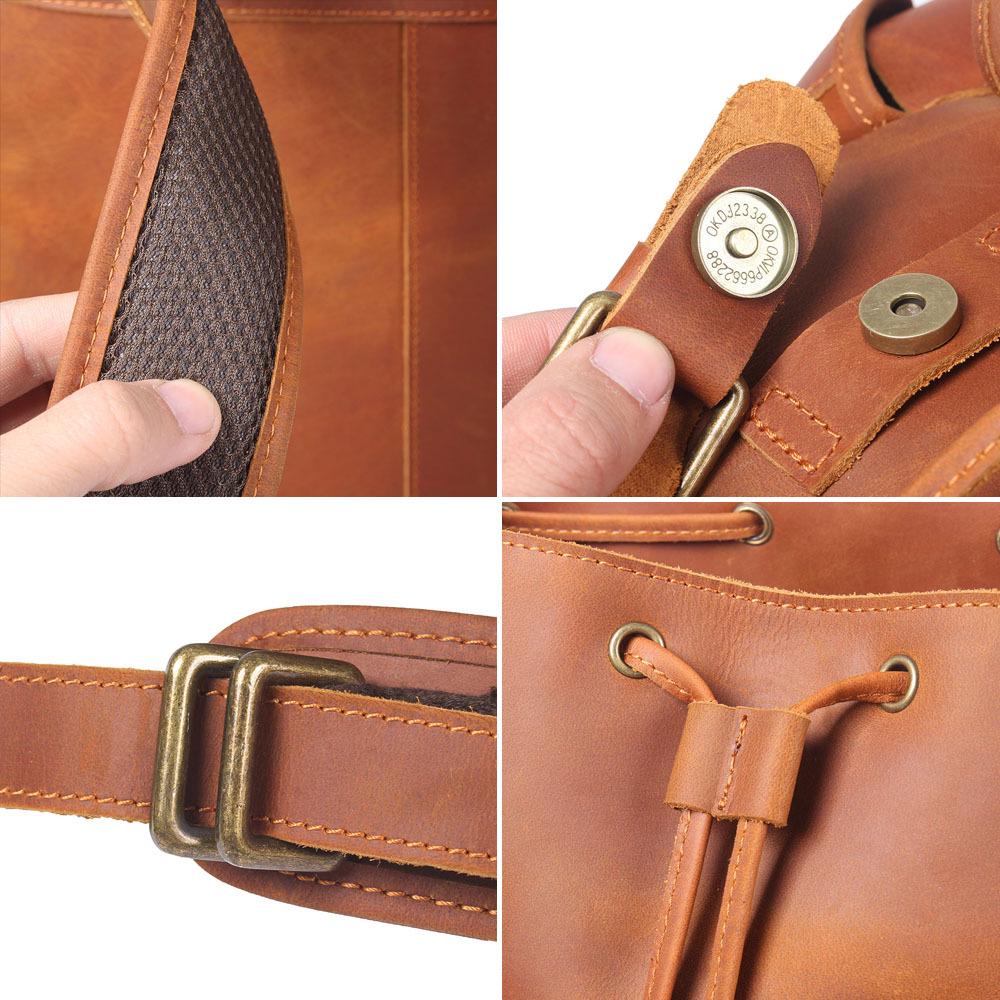 Retro Pánský Batoh Velké Kapacity z Pravé Hovězí Kůže - Crazy Horse Cestovní a Motocyklová Taška