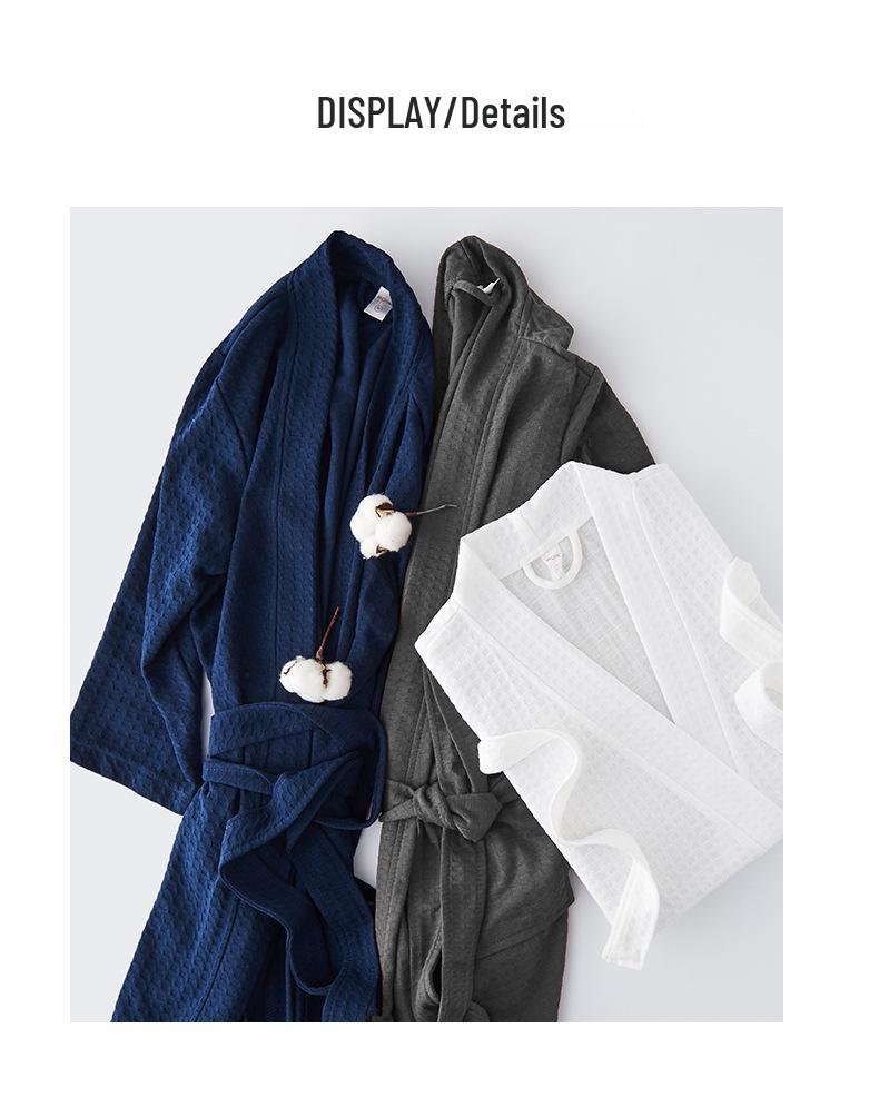European American Style Women's Quick-Dry Absorbent Summer Waffle Bathrobe