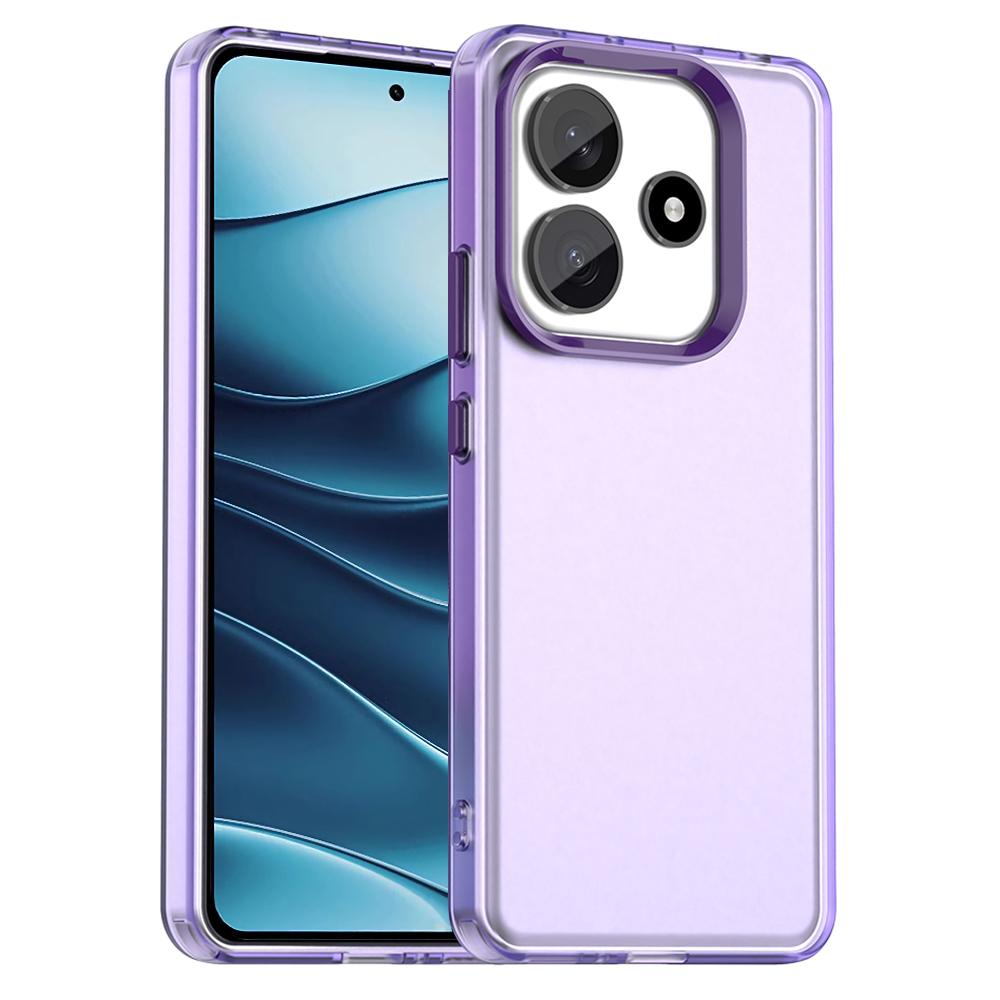 

For Xiaomi Redmi Note 14 5G Case PC+TPU+PET Matte Anti-Drop Phone Back Cover Purple