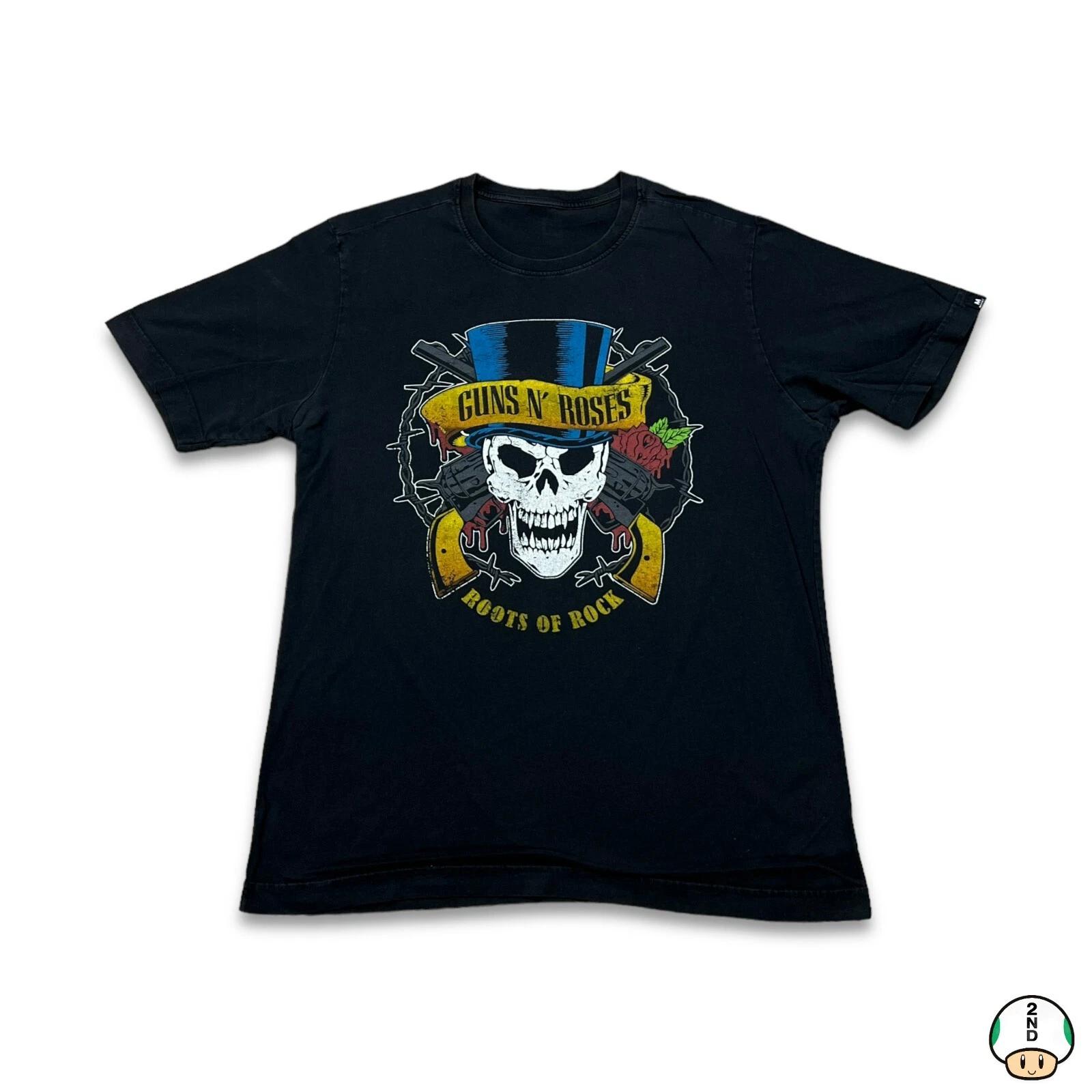 Vintage Y2K Guns N Roses T Shirt Mens Small Black Band Graphic Short Sleeve Tee S