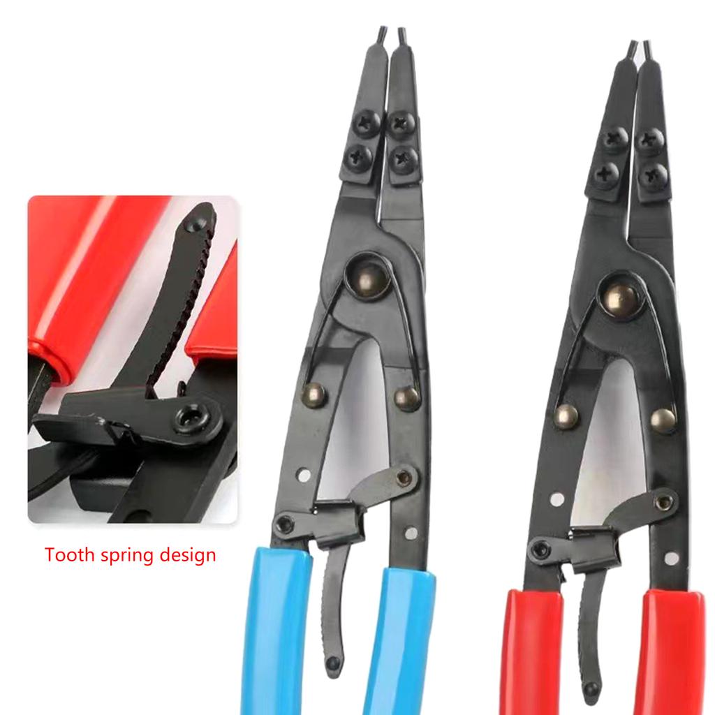 Heavy Duty Spindle Snaps Rings Pliers Internal External Circlip Pliers for Pickup Tool with Ratcheting Lock Mechanism