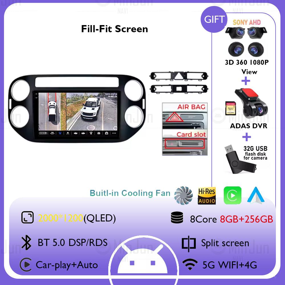 Radio Auto Android 14 Pentru Volkswagen VW Tiguan Spate 2006 - 2016 Golf Plus Wireless Carplay Auto Car DSP Stereo Player Multimedia