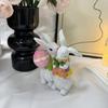 Spring Festival Couple Rabbit Statue Ornament Resin Rabbit Figurine for Garden Yard Desktop Display Easter Decoration