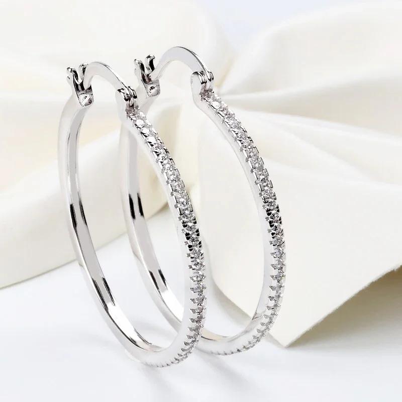 

CAOSHI Trendy Circle Earrings Lady Engagement Ceremony Jewelry with Brilliant Zirconia Fashion Female Daily Party Accessories