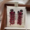 Cool And Elegant Crystal Beaded Fringed Earrings, Earrings, Flower Earrings, Light Luxury, Niche Temperament, Light Gorgeous And Romantic