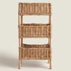 Floor Rattan Woven Storage Shelves Toy Debris Shelving Hand-Woven Solid Wood Multilayer Storage Baskets