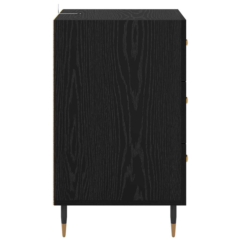Nightstand Black Oak Effect 40 x 40 x 66 cm Particleboard