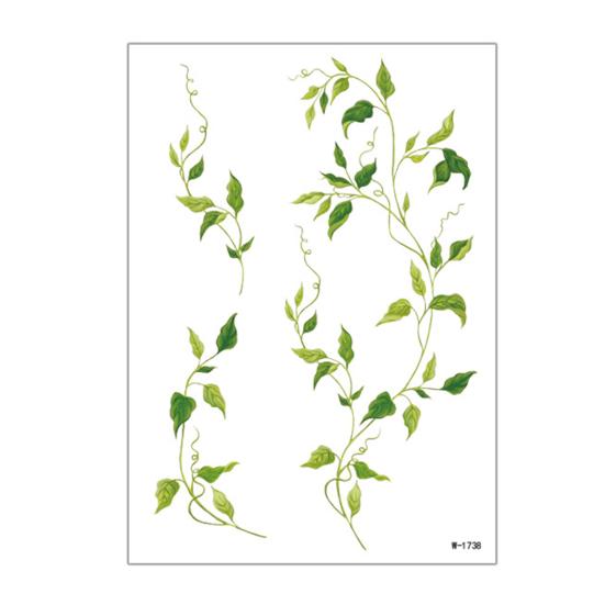 Nostalgie Fake Vine Tattoos, Waterproof Leaf Temporary Stickers, Green Plant Ivy Body Art for Women Girls, Boho Festival Decor