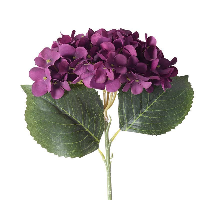 Artificial Silk Hydrangea with Leaves for Home Décor, Weddings, and Photography