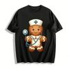 Christmas Gingerbread Nurse Print Casual Top Pure Cotton T-shirt