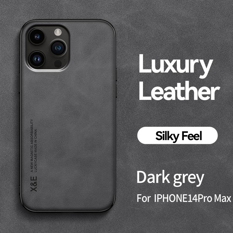 Eingebaute magnetische Autohülle für iPhone 15 Pro Max 14 Plus 13 12 Mini 11 Schutzhülle Halter Schutz Telefon Texturiert Business Vollschutz