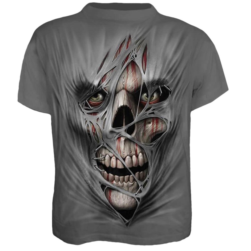 MAITA Men's 3D Graphic Skull Printed T Shirt Summer Fashion Casual Cotton Short Sleeve O Neck Tops