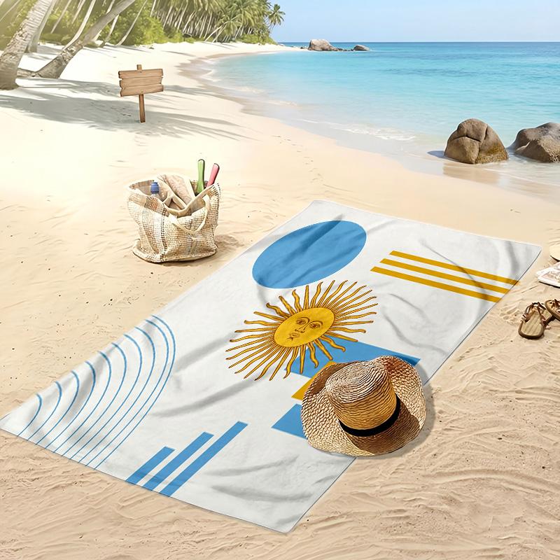 Argentinien Fußball Druck Strandtuch Schnelltrocknend Super Saugfähig Weich Badetuch zum Schwimmen Strand Reisen Fan Souvenir Geschenk
