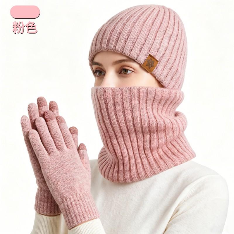 Womens Alpaca Wool Knit Hat Scarf Gloves Set Winter Warm Thick Lined Neutral Unisex Adult Accessories