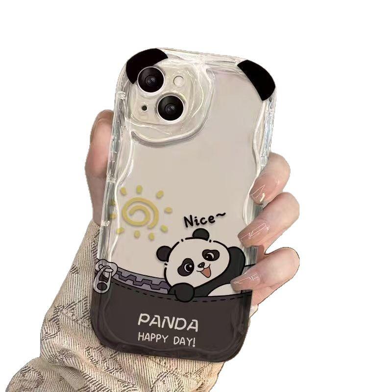 Creative Cute Panda Phone Case for iPhone 12/13/14/16 Pro Max